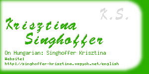 krisztina singhoffer business card